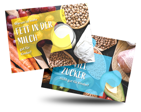 Postkartenpuzzle mit verschiedenen Fragen zur Vollwert-Ernährung